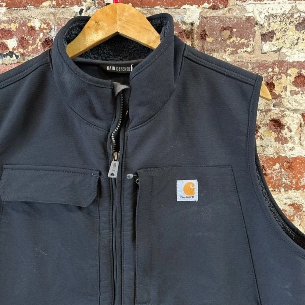 Carhartt Vest Mens Large Rain Defender Super Dux Tan Softshell Zip Large